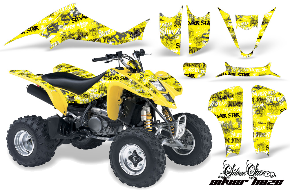 Suzuki LTZ 400 03-08 Graphics Silverhaze BlackYellowBG